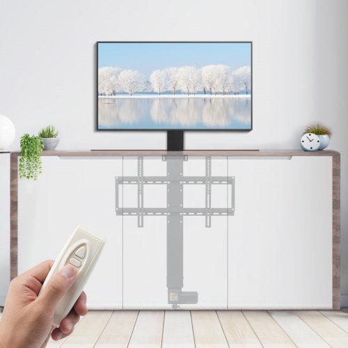 Electric TV Lift Mount 31 Adjustable Stroke Supports 60 TVs 132 Lbs Load RemoteControlled Height Ad 2