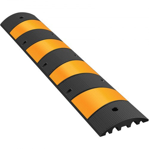 6 Feet Heavy Duty Rubber Driveway Speed Bump 2Channel Cable Protector Ramp For Garage Gravel Asphal 1