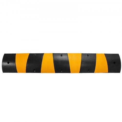 6 Feet Heavy Duty Rubber Driveway Speed Bump 2Channel Cable Protector Ramp For Garage Gravel Asphal 8