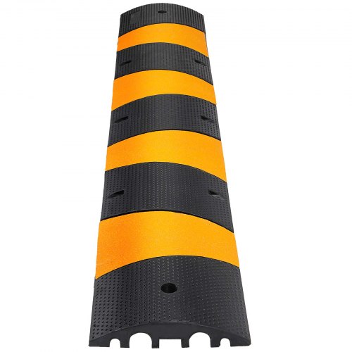 6 Feet Heavy Duty Rubber Driveway Speed Bump 2Channel Cable Protector Ramp For Garage Gravel Asphal 7
