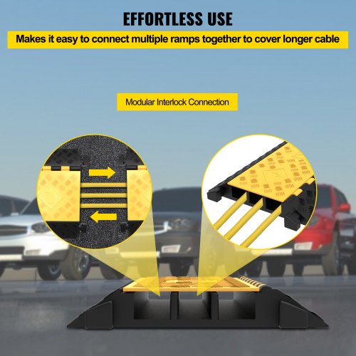 3Channel Cable Protector Ramp 1 Pack Heavy Duty Rubber Cord Cover  22K Lbs Capacity SlipProof For P 5