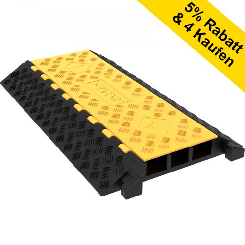 3Channel Cable Protector Ramp 1 Pack Heavy Duty Rubber Cord Cover  22K Lbs Capacity SlipProof For P 6