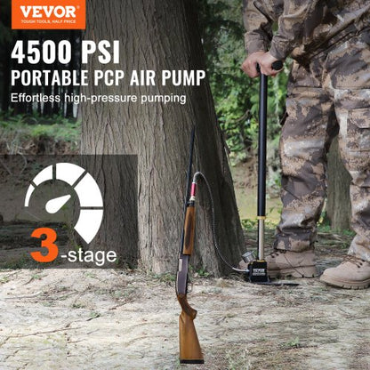 4500PSI High Pressure Hand Pump 3Stage PCP Airgun Stirrup Pump For Air Rifle Filling Hunting  Scuba 2