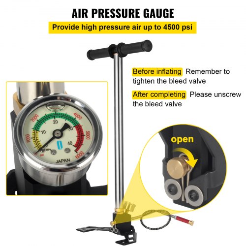 4500PSI PCP Air Pump 3Stage High Pressure Hand Pump For Airguns Rifles  Inflatables 4