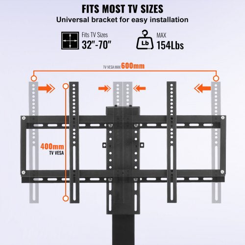 Motorized TV Lift 394 Stroke Length HeightAdjustable TV Mount For 3270 Inch TVs With Remote Control 4