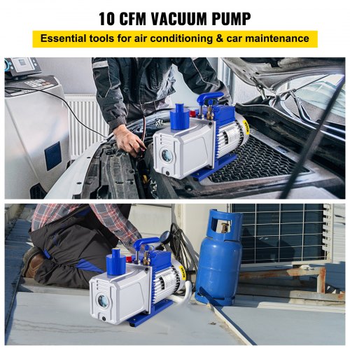 12CFM 1HP Vane Vacuum Pump DualStage HVAC Rotary Pump For Auto AC Repair  Refrigerant Evacuation 2