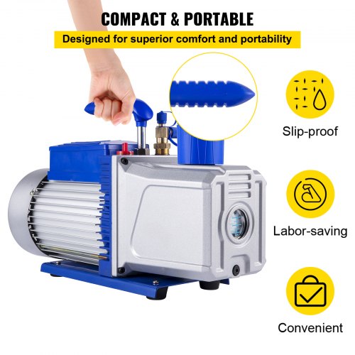 12CFM 1HP Vane Vacuum Pump DualStage HVAC Rotary Pump For Auto AC Repair  Refrigerant Evacuation 6