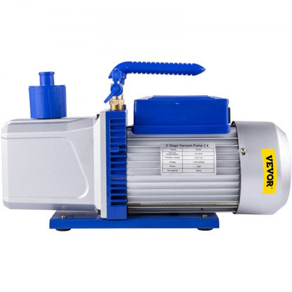 12CFM 1HP Vane Vacuum Pump DualStage HVAC Rotary Pump For Auto AC Repair  Refrigerant Evacuation 7