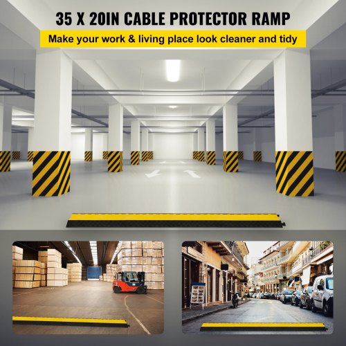 5Channel Heavy Duty Cable Protector Ramp Extreme Rubber Cable Cover For Wires  Cords 88K Lbs Capaci 1