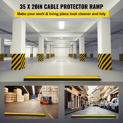 5Channel Heavy Duty Cable Protector Ramp Extreme Rubber Cable Cover For Wires  Cords 88K Lbs Capaci 1