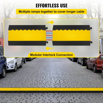 5Channel Heavy Duty Cable Protector Ramp Extreme Rubber Cable Cover For Wires  Cords 88K Lbs Capaci 5
