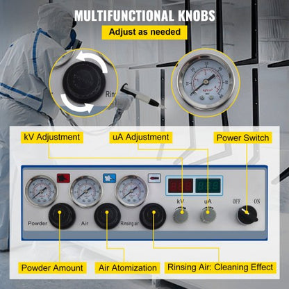 50W 45L Electrostatic Powder Coating Machine With Spraying Gun 450gMin WX958 Powder Coating System 3