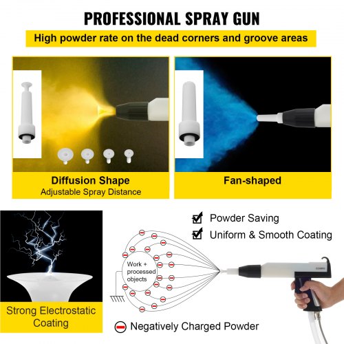 50W 45L Electrostatic Powder Coating Machine With Spraying Gun 450gMin WX958 Powder Coating System 4