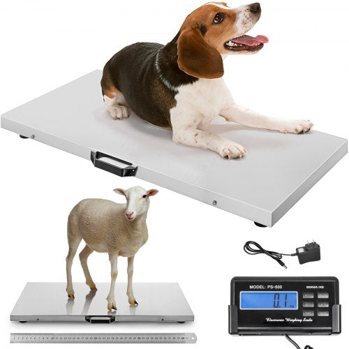 Large Pet Vet Scale, 1100LB Digital Livestock Scale with Stainless Steel Platform for Dogs, Hogs, Sheep
