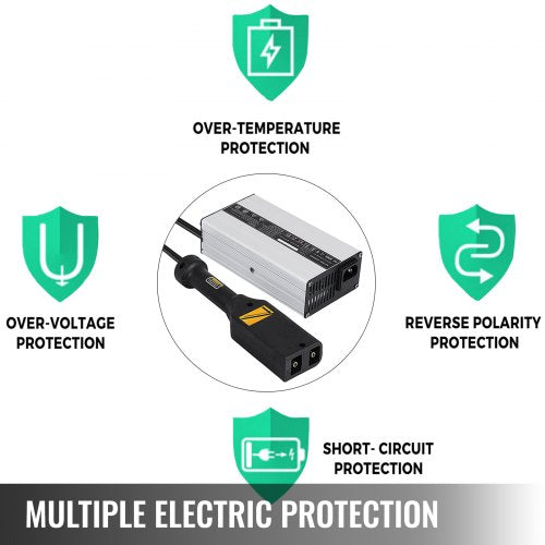 Club Car & Yamaha Golf Cart Charger, 36V 5A Smart Battery Charger with Aluminum Housing & Cooling Fan