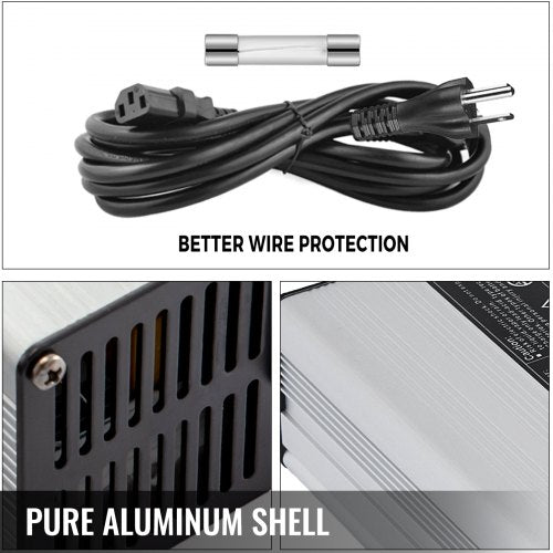 Club Car & Yamaha Golf Cart Charger, 36V 5A Smart Battery Charger with Aluminum Housing & Cooling Fan