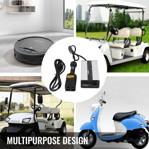 Club Car & Yamaha Golf Cart Charger, 36V 5A Smart Battery Charger with Aluminum Housing & Cooling Fan