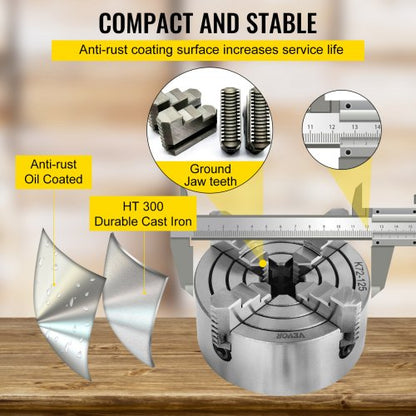 Lathe Chuck Jaw Independent Reversible Jaw, Precision Metal Lathe Chuck for Turning Machine Accessories
