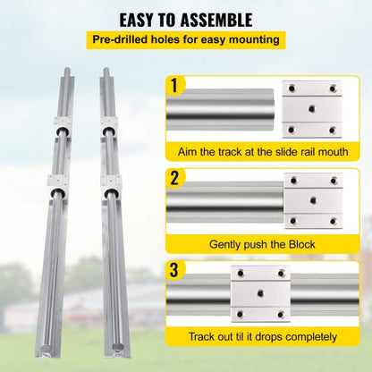 CNC Linear Rail & Ballscrew Set, SBR Rails CNC Kit Linear Shaft Optical Axis for Precision Machine Builds