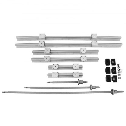 CNC Linear Rail & Ballscrew Set, SBR Rails CNC Kit Linear Shaft Optical Axis for Precision Machine Builds