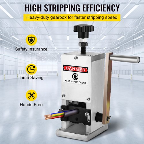 Wire Stripper Machine with Hand Crank, Manual Wire Stripping Tool Aluminum Build, Ideal for Scrap Copper Cable Recycling