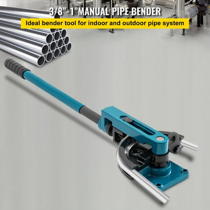 Heavy Duty Pipe Tube Bender Set with Steel Dies, Manual Tube Bending Machine for Steel, Metal, Copper, Workshop Use