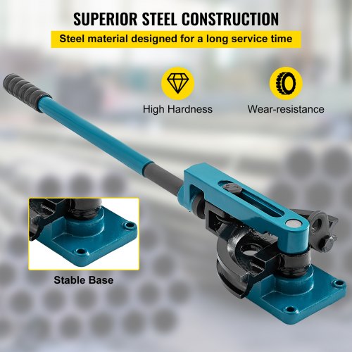 Heavy Duty Pipe Tube Bender Set with Steel Dies, Manual Tube Bending Machine for Steel, Metal, Copper, Workshop Use