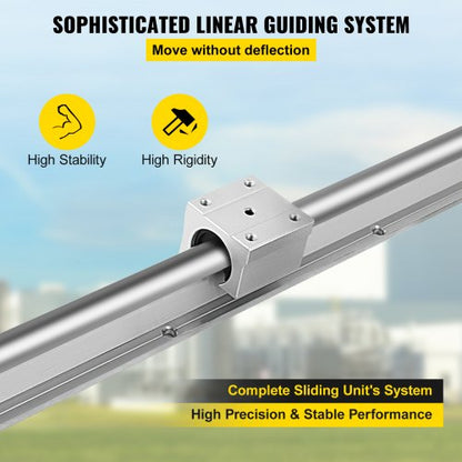 Linear Rail Set with SBR Bearing Blocks, Linear Slide Guide Rail for CNC Machines, 3D Printers, Automation Equipment