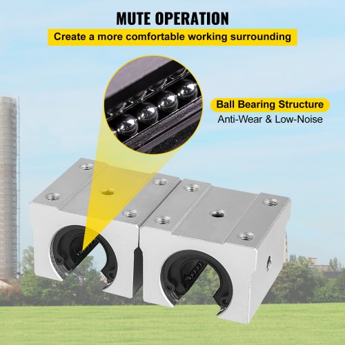 Linear Rail Set with SBR Bearing Blocks, Linear Slide Guide Rail for CNC Machines, 3D Printers, Automation Equipment