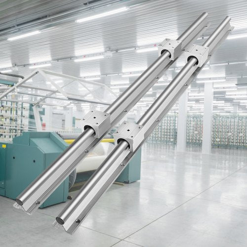 Linear Rail Set with SBR Bearing Blocks, Linear Slide Guide Rail for CNC Machines, 3D Printers, Automation Equipment