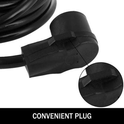 RV Power Cord Amp, AWG Heavy-Duty Extension Cable for Camper, Trailer, Motorhome, Truck with Weatherproof Grip End