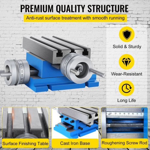 Precision Milling Machine Work Table Slide, Compound Cross Slide Milling Table for Drill Press, Bench Vise, Metal Lathe