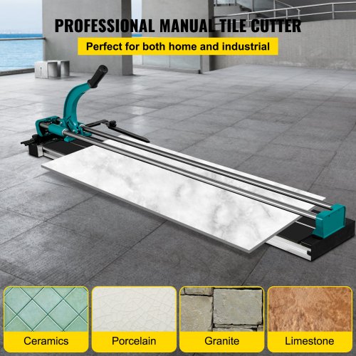Heavy-Duty Manual Tile Cutter for Porcelain & Ceramic Tiles, Precise Tile Cutting Tool w/ Infrared Laser