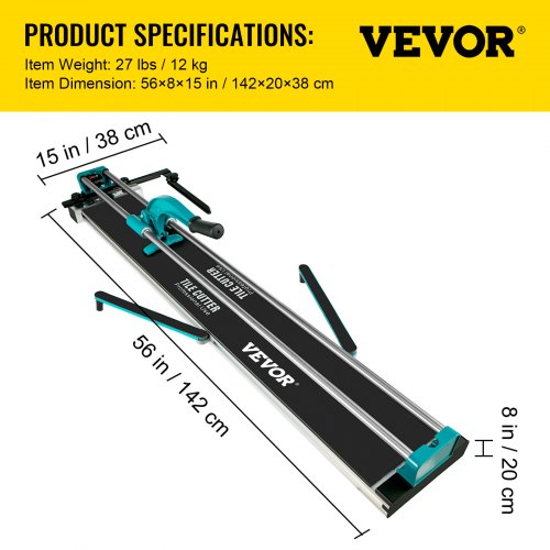Heavy-Duty Manual Tile Cutter for Porcelain & Ceramic Tiles, Precise Tile Cutting Tool w/ Infrared Laser