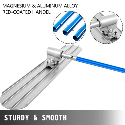 Bull Float Magnesium Concrete Float, Round End Concrete Float Tool with Handles & Bracket, Cement Finishing Tool Kit