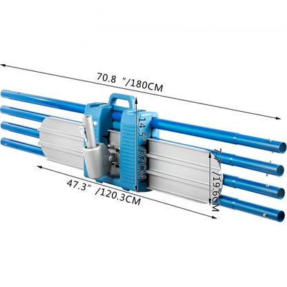 Bull Float Magnesium Concrete Float, Round End Concrete Float Tool with Handles & Bracket, Cement Finishing Tool Kit