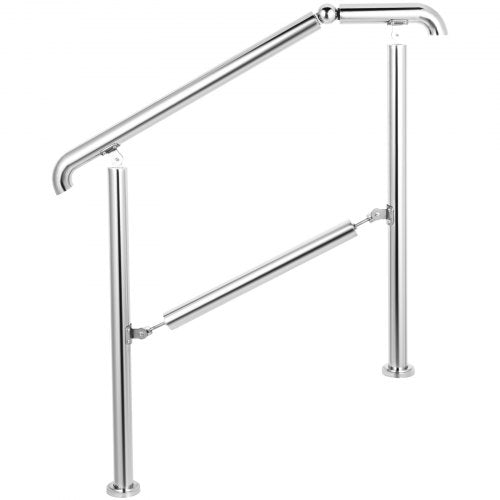 Stainless Steel Transitional Handrail Adjustable For 23 Steps 441lb Capacity IndoorOutdoor Step Rai 7