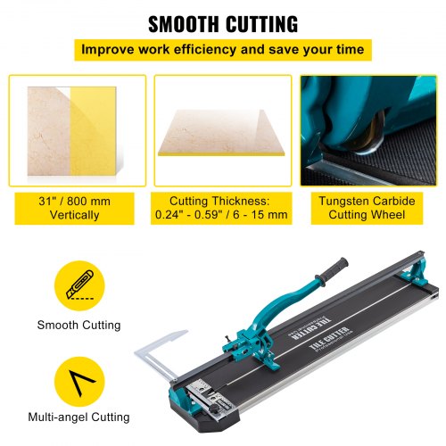 31 Inch Manual Tile Cutter Single Rail W Precise Laser Positioning Alloy Cutter Wheel  Ergonomic Ha 3