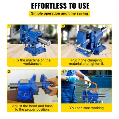Heavy Duty 6 Bench Vise With 360 Swivel Base  Head 30Kn Pipe Vise HighPrecision Clamping For Metalw 6