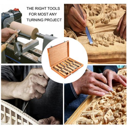 12Piece Wood Lathe Chisel Set 334Inch HSS Blades For Wood Carving Root Carving  Furniture Making 6