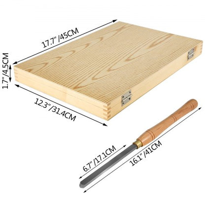 Woodworking Lathe Chisel, High-Speed Steel Wood Lathe Cutting & Carving Tools for Hardwood, Bonus Chisel & Wooden Tool