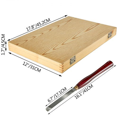 Woodworking Lathe Chisel Set, HSS Steel Wood Turning Tools with Wooden Case, Professional Lathe Chisels