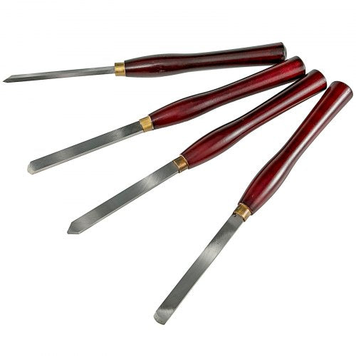 Woodworking Lathe Chisel Set, HSS Steel Wood Turning Tools with Wooden Case, Professional Lathe Chisels