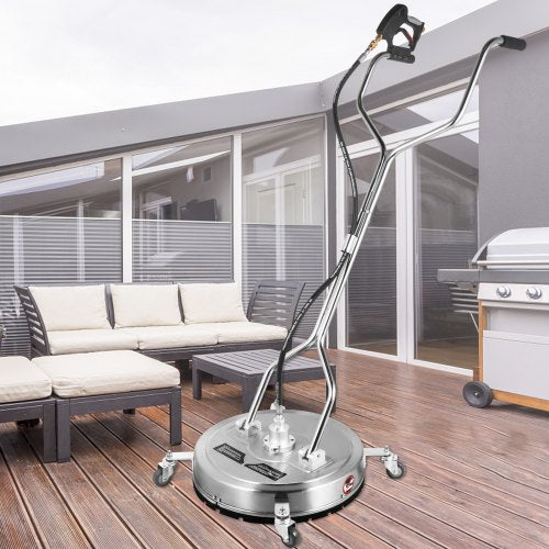 Pressure Washer Surface Cleaner, Max. 4000 PSI, Jet Nozzles, Stainless Steel Frame, Rotating Handle & Wheels
