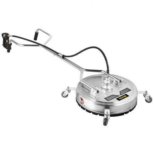 Commercial Pressure Washer Surface Cleaner with Nozzles, 4000 PSI Max, Stainless Steel Frame, Swivel Dual Handle