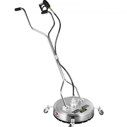 Commercial Pressure Washer Surface Cleaner with Nozzles, 4000 PSI Max, Stainless Steel Frame, Swivel Dual Handle