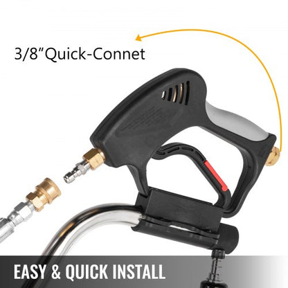 Surface Cleaner Flat Surface Cleaner for Pressure Washer 4000PSI with Quick Connector, Stainless Steel Rotating Rod