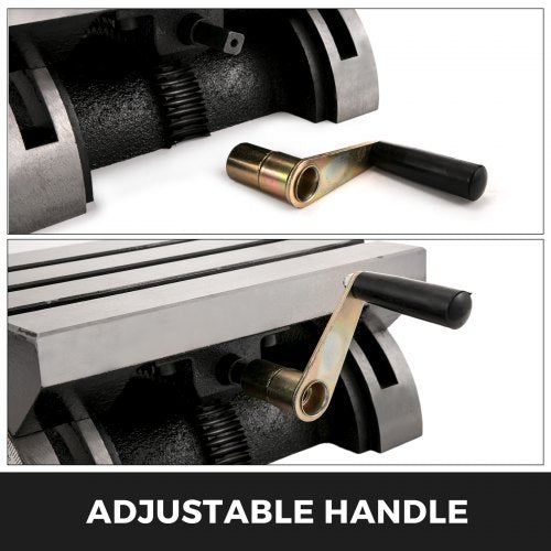 Heavy Duty Tilting Milling Table, Adjustable Angle Plate for Milling Machines with T-Slots, Crank Handle