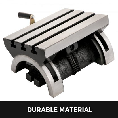 Heavy Duty Tilting Milling Table, Swivel Angle Plate with Adjustable Crank Handle and T-Slots for Precise Grinding