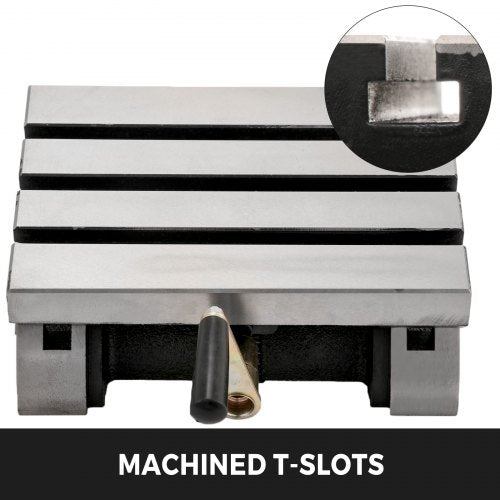 Heavy Duty Tilting Milling Table, Swivel Angle Plate with Adjustable Crank Handle and T-Slots for Precise Grinding